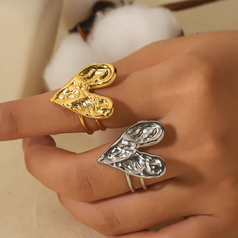 Anillo Ajustable "Cuore" Plateado