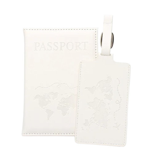 Kit porta pasaporte y tag de maleta