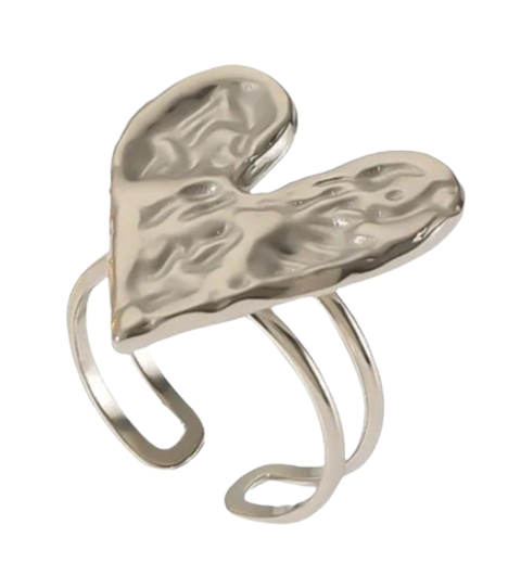 Anillo Ajustable "Cuore" Plateado