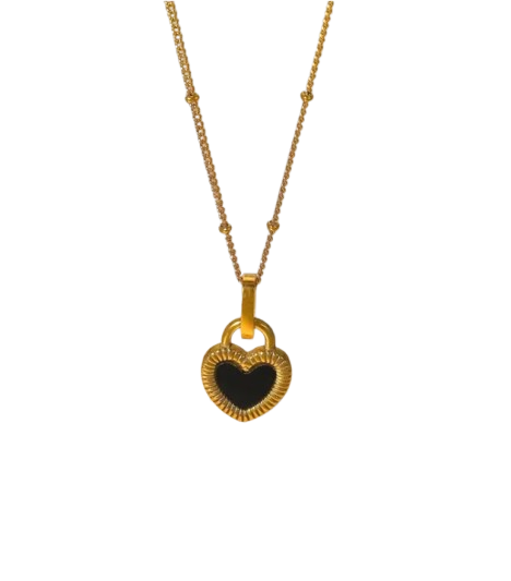 Collar de corazón doble