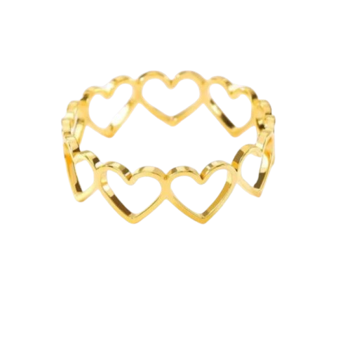 Anillo ajustable de corazones