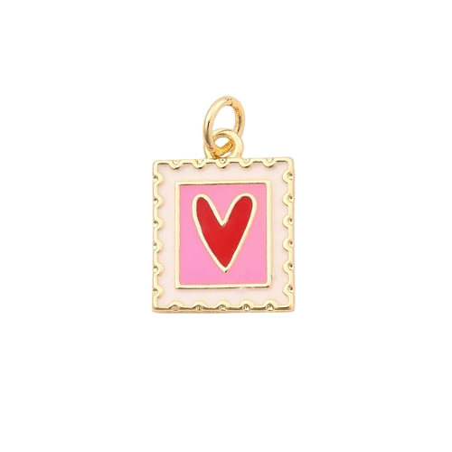 Charm corazon rosa